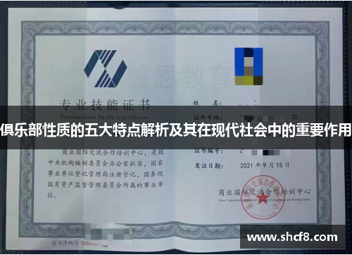 俱乐部性质的五大特点解析及其在现代社会中的重要作用